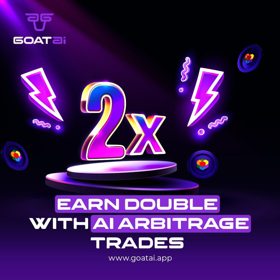 GOAT AI- Your key to effortless 2x returns with our cutting-edge AI arbitrage trading.
the Greatest Of All Time AI-powered platform puts the power of AI to work for YOU! 

Minimize risk, maximize gains!
This is YOUR chance to dominate the market!