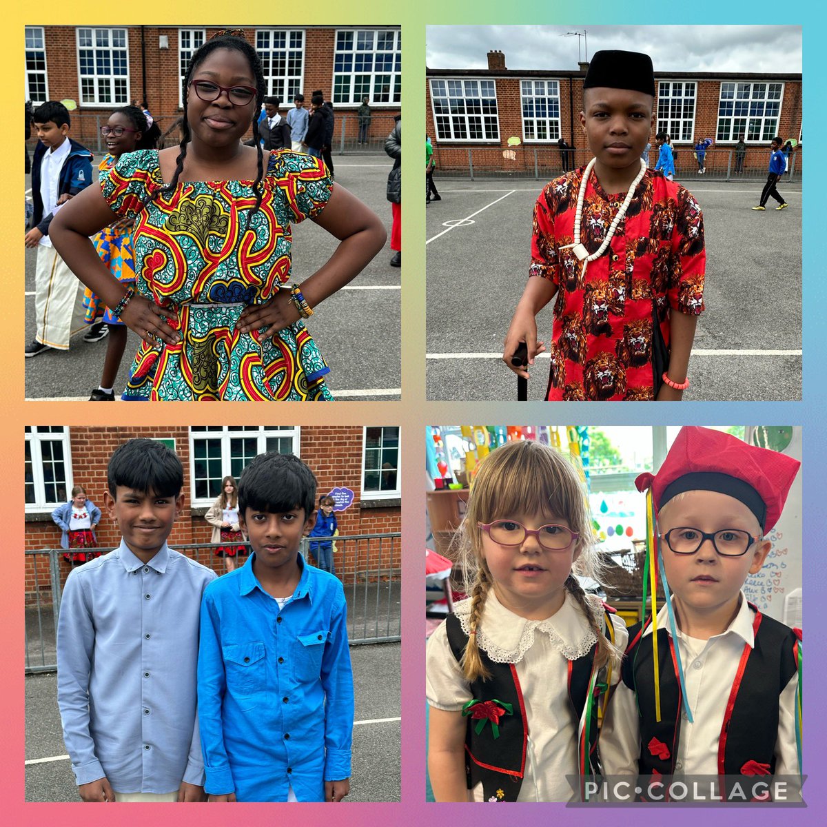 The children and staff were invited to come into school in their cultural attire;  wear their flag, wear a sporting jersey or just wear the colours of their home country. Everyone looked amazing and it was so interesting to see all the different type of national dress.  @STOCSch