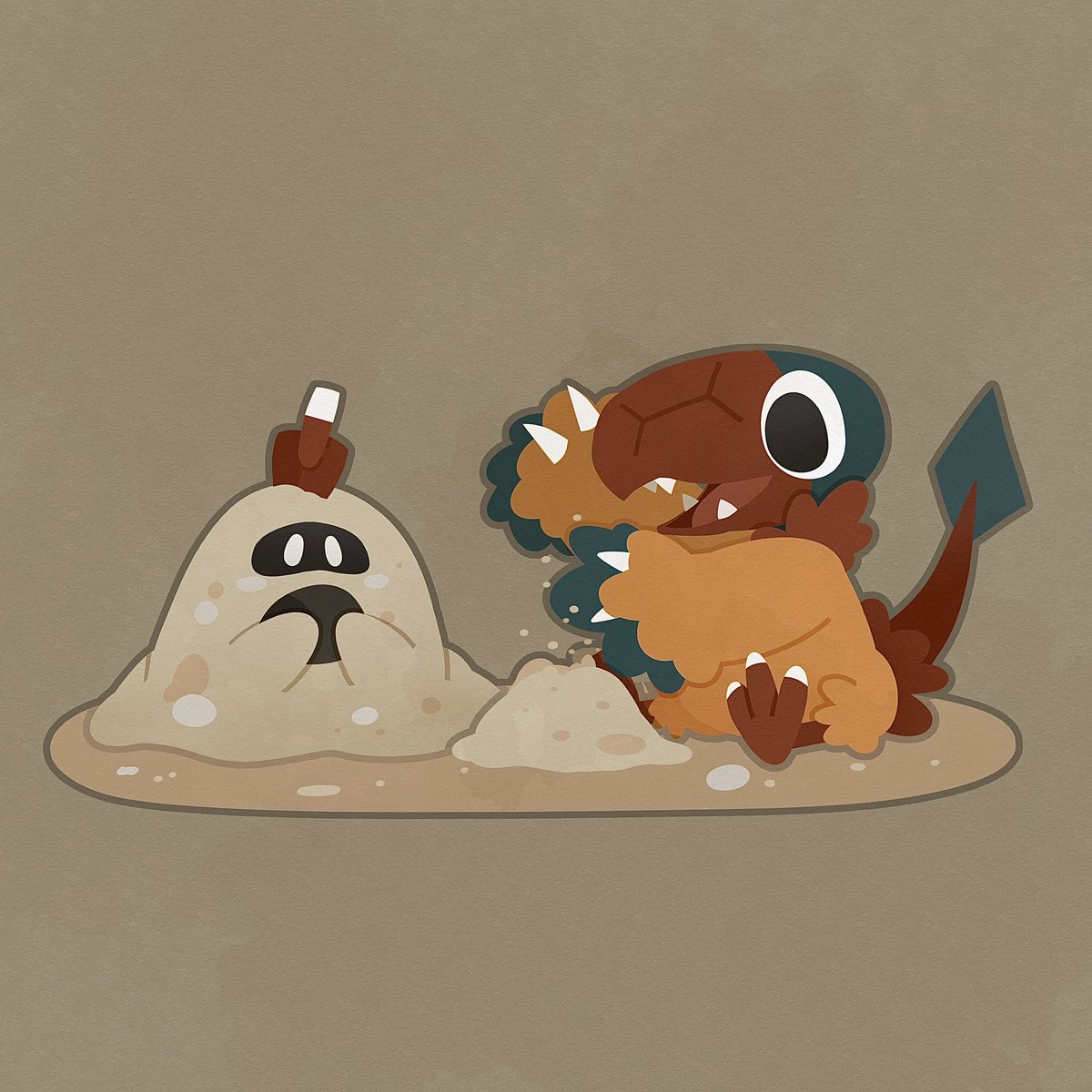 スナバァとアーケンです
砂遊び〜💫