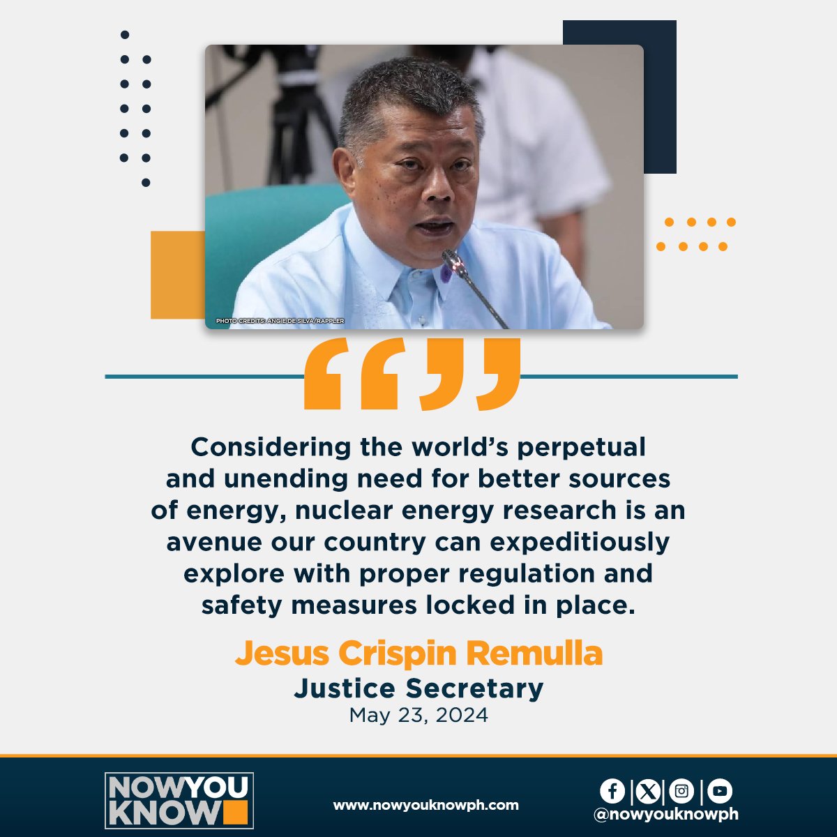 The Department of Justice expressed its “all out support” for the 2023 nuclear energy agreement between the Philippines and the United States. READ: tinyurl.com/yt9nksc3 📰GMA NEWS ONLINE