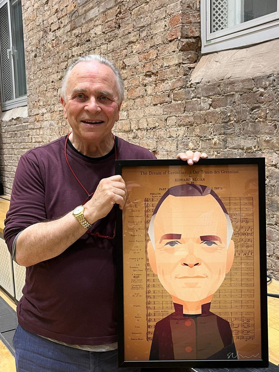 Last night at @hallestpeters we celebrated the tenure of Sir Mark Elder before his final concerts as music director of @the_halle next week. A big thank you to @stan_chow for the portrait we presented to Mark during the evening.