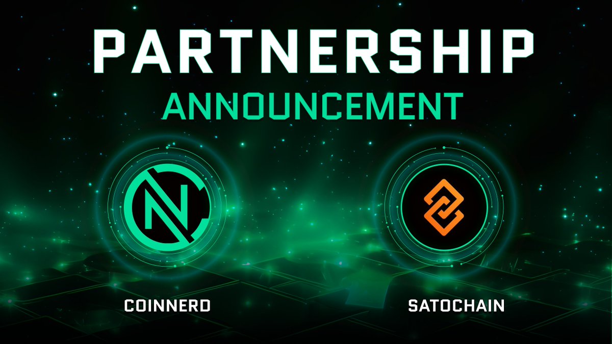 🚨 Exciting News! 🚨

We are thrilled to announce a partnership between CoinNerd and @SatochainL2, the pioneering Optimistic Rollup for Bitcoin Layer 2!

Stay tuned as we bring you cutting-edge insights and updates from this groundbreaking collaboration 🚀

#Blockchain