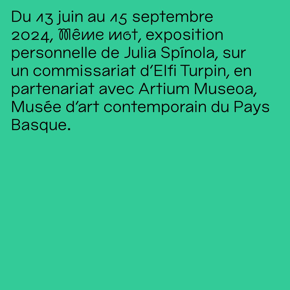 Le vernissage Garden Party aura lieu le jeudi 13 juin à 19h30. À cette occasion, une navette gratuite partira depuis Art Basel, départ à Bleichestrasse à 19h, retour pour Bâle à 22h30. Réservation: m.gamboa@cracalsace.com.
@artium_museoa
📷📷