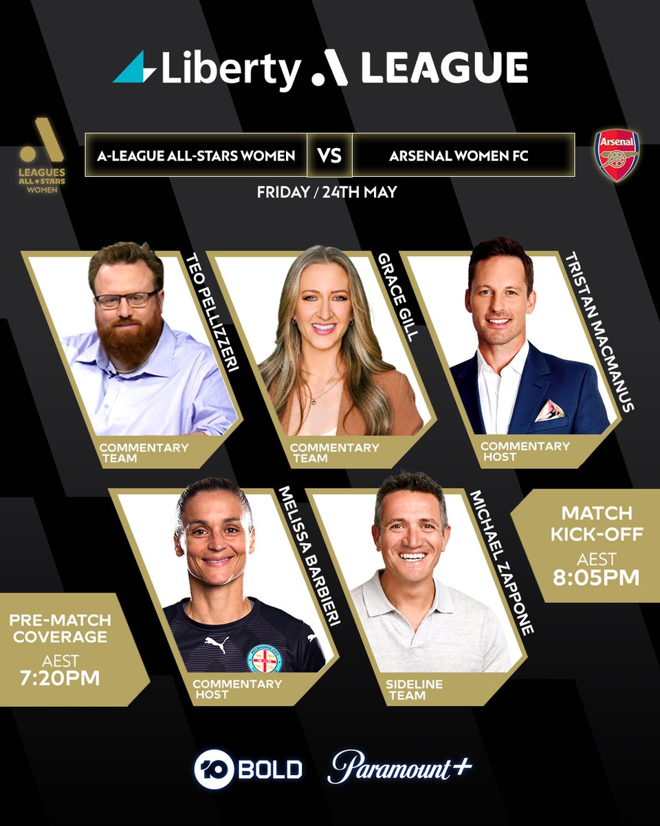 10 Football (@10footballau) on Twitter photo ⚽🚨FOOTBALL ALERT!🚨⚽
For <a href="/TheMatildas/">CommBank Matildas</a> in the <a href="/aleaguewomen/">Ninja A-League</a>'s All-Stars & <a href="/ArsenalWFC/">Arsenal Women</a>, being national teammates will mean little for 90 minutes, as they face off in a Battle Royale!
#ALWvARS - Live & Free - 10 Bold & 10 Play - 7:20pm AEST Friday
💻📱: 10play.com.au/a-league-women… ⚽🚨FOOTBALL ALERT!🚨⚽
For <a href="/TheMatildas/">CommBank Matildas</a> in the <a href="/aleaguewomen/">Ninja A-League</a>'s All-Stars & <a href="/ArsenalWFC/">Arsenal Women</a>, being national teammates will mean little for 90 minutes, as they face off in a Battle Royale!
#ALWvARS - Live & Free - 10 Bold & 10 Play - 7:20pm AEST Friday
💻📱: 10play.com.au/a-league-women…