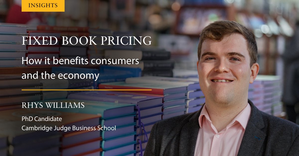 💫Congrats to PhD candidate Rhys Williams at #CambridgeJudge - Rhys got his solo-authored paper on fixed book pricing published in the Journal of Competition Law and Economics, and it's now one of the 'most read.' loom.ly/PyNCXDE #economics #publishing @rys_williams