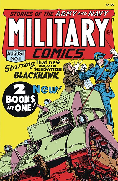 Hawk-a-a-a! frogbros.com/stock_22.05.20… MILITARY COMICS #1 FACSIMILE ED The legendary Blackhawk and his squadron take to the air against the Nazis for the very first time in this full-facsimile reprint of the action-packed first issue of Military Comics from 1941. #MILITARYCOMICS