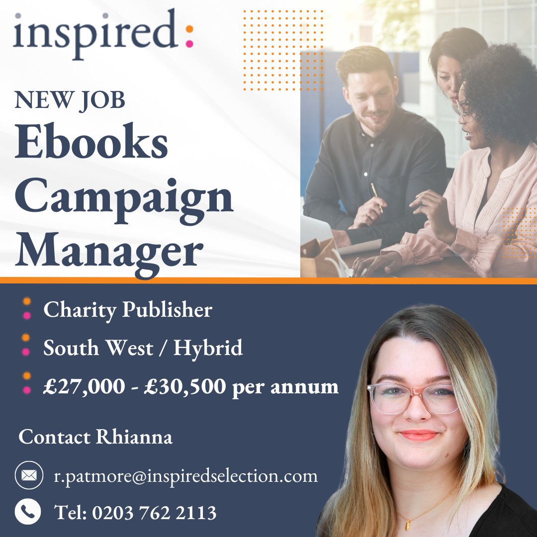 We are working with a prestigious UK-based charity publisher that works to advance research and education in the physical sciences as they are looking to appoint an Ebooks Campaign Manager on a 12-months fixed term contract. inspiredselection.com/jobs/jo0000015…