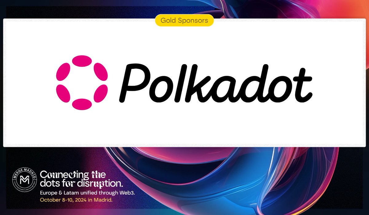🎉 We're thrilled to introduce @Polkadot as our #GoldSponsor. Their support drives our Web3 vision forward. #Polkadot leads the blockspace ecosystem, empowering innovators with a secure, efficient, and flexible network. Let's shape a better future together!🚀🤝 #MergeMadrid