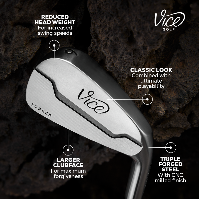 VICE_GOLF's tweet photo. Introducing our first ever range of golf clubs; developed to help unlock your true potential on the golf course.