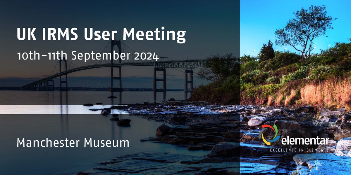 elementarIRMS's tweet photo. We've opened registrations for our #IRMS User Meeting in September. 

Hosted at Manchester Museum, this will be a collaborative event to foster new ideas and share best analytical practices across the #StableIsotope community.

Register here: https://t.co/QOZAP8SfXT https://t.co/V1vumo7SgE