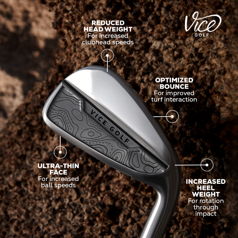 VICE_GOLF's tweet photo. Introducing our first ever range of golf clubs; developed to help unlock your true potential on the golf course.