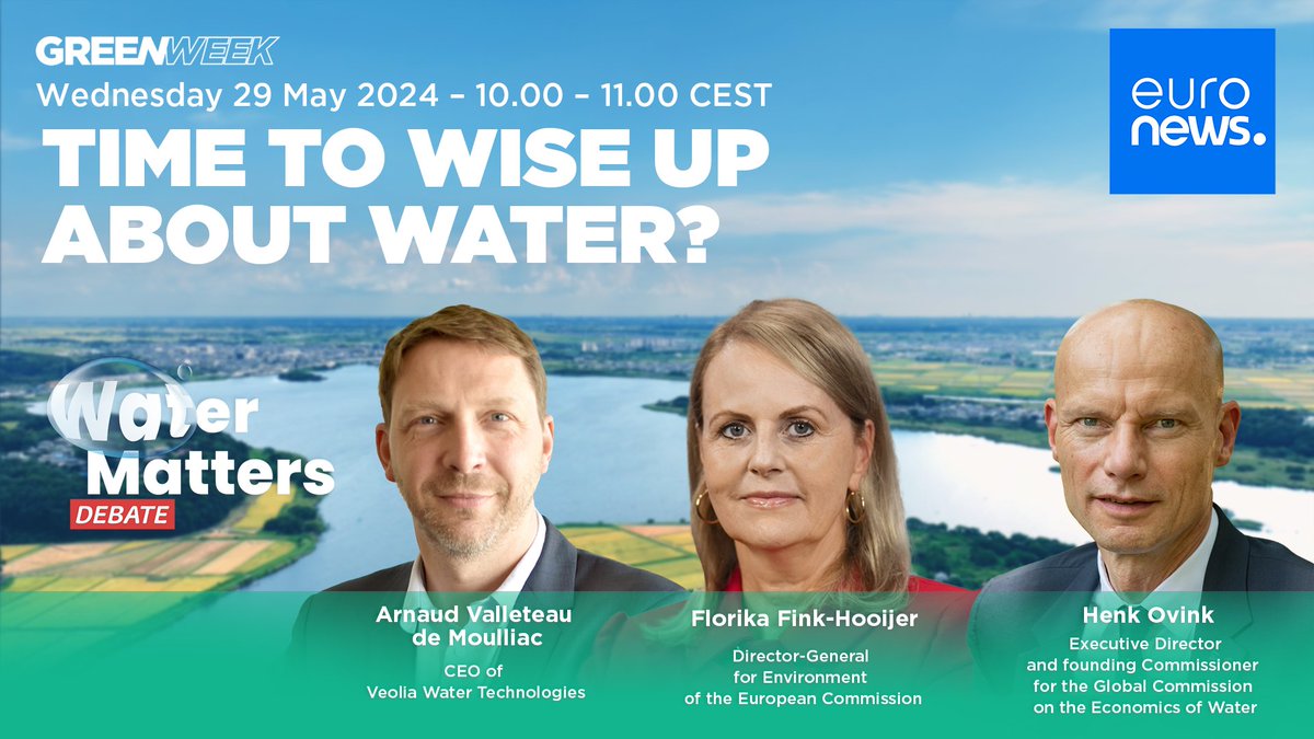 It's time to wise up about water 💧 As part of the this year's #EUGreenWeek, follow the LIVE debate with 🇪🇺 Director General @florikafink, water experts and @WilksJeremy who will quiz them about water pollution, droughts, floods and more 👉 euronews.com/green/2024/05/… #WaterWiseEU