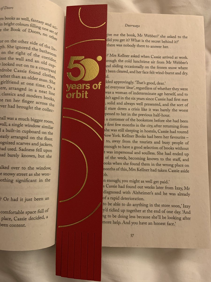 Deeply pleasing leather bookmark from the @orbitbooks 50th bash last night. 😎 📖