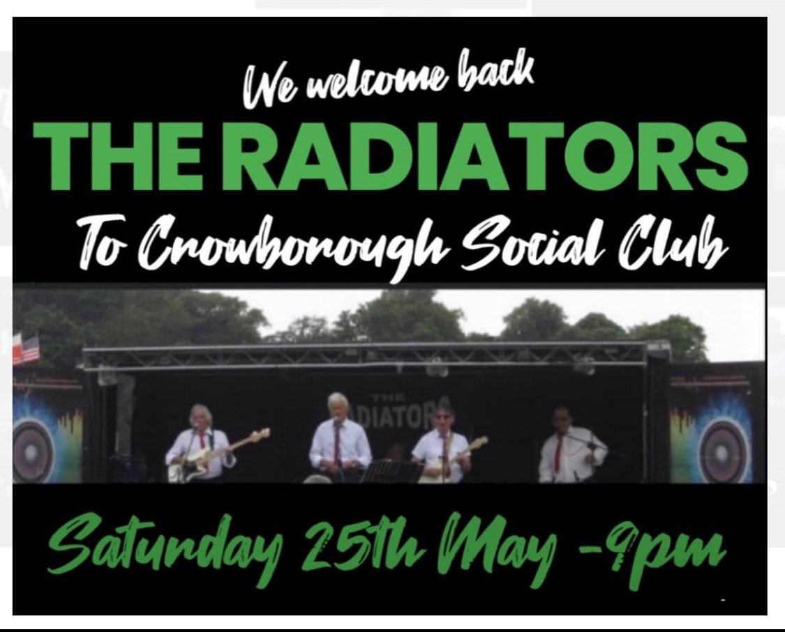 We welcome back the fantastic Rads’ lads - for some good old foot tapped , dance the night away music - join us this weekend. #thesocial #crowborough