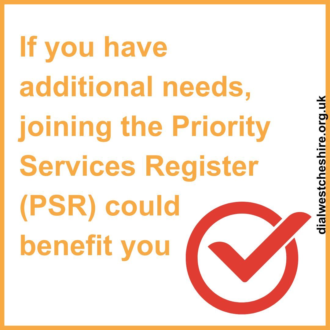 If you have additional needs, joining the PSR could benefit you. It is free & includes benefits such as appropriate communication methods to meet your needs in an emergency. To join, follow the prompts, here 👉 buff.ly/49ppflY #DisabilityRights #IndependentLiving #Cadent
