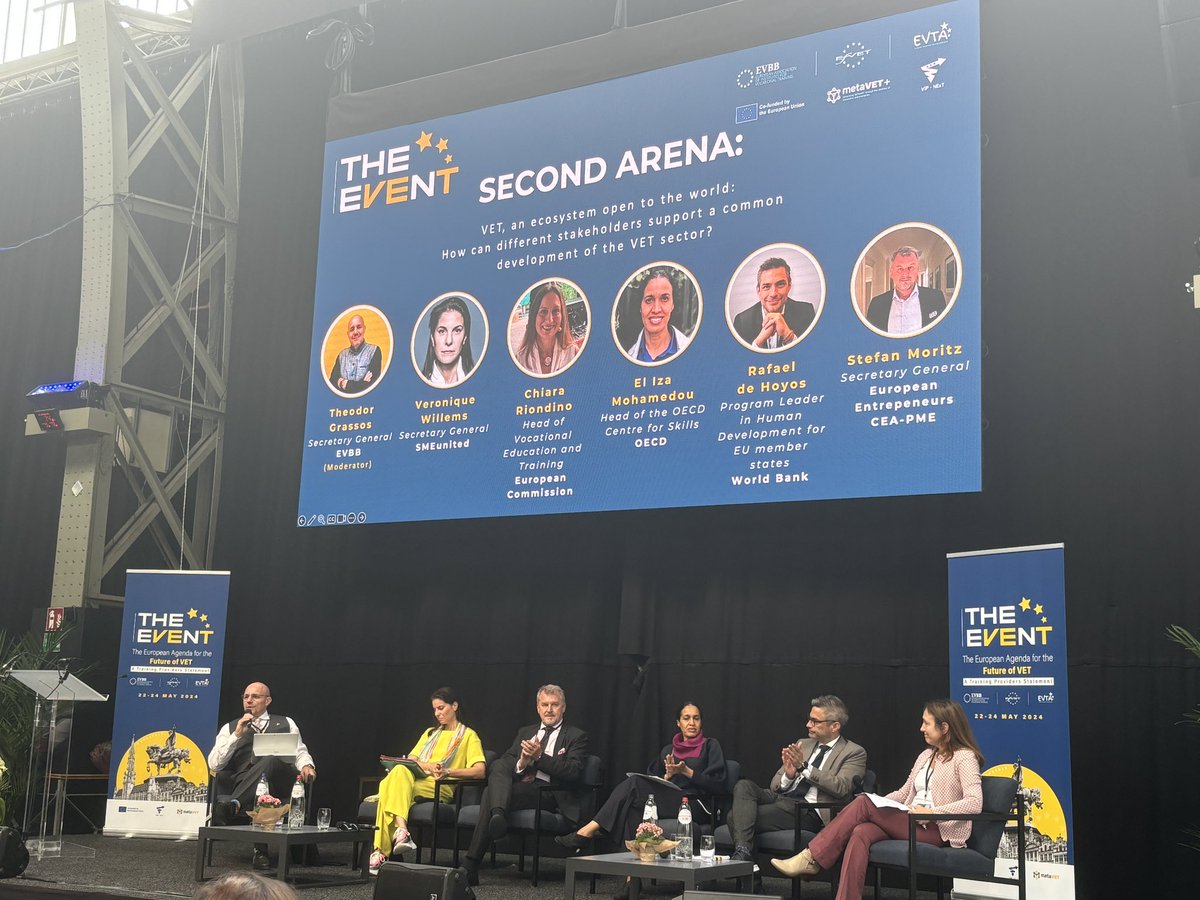 There is a need to support:

✅ women in VET, e.g. by the @EUErasmusPlus Policy experimentation call and its priority on women in GreenTech

✅ further cooperation and VET ecosystems, e.g. through the Centres of Vocational Excellence projects (#CoVE)

At #TheEvent2024 now!