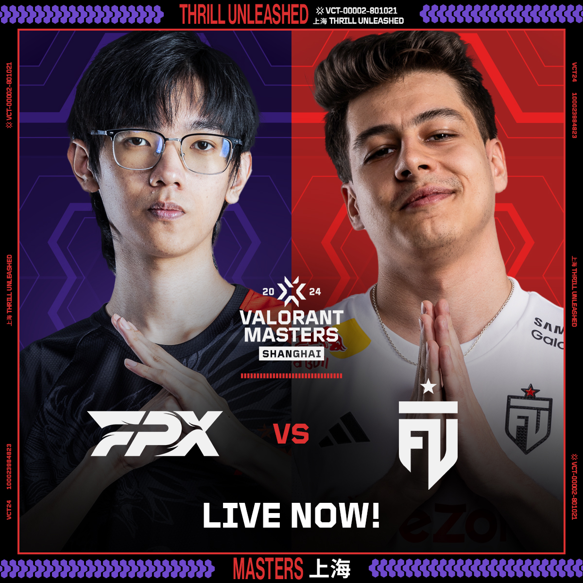 Second matchup of the day! It's @FPX_Esports 🆚 @FUTesportsgg coming to you LIVE 🔴 📺 valorantesports.com #VALORANTMasters