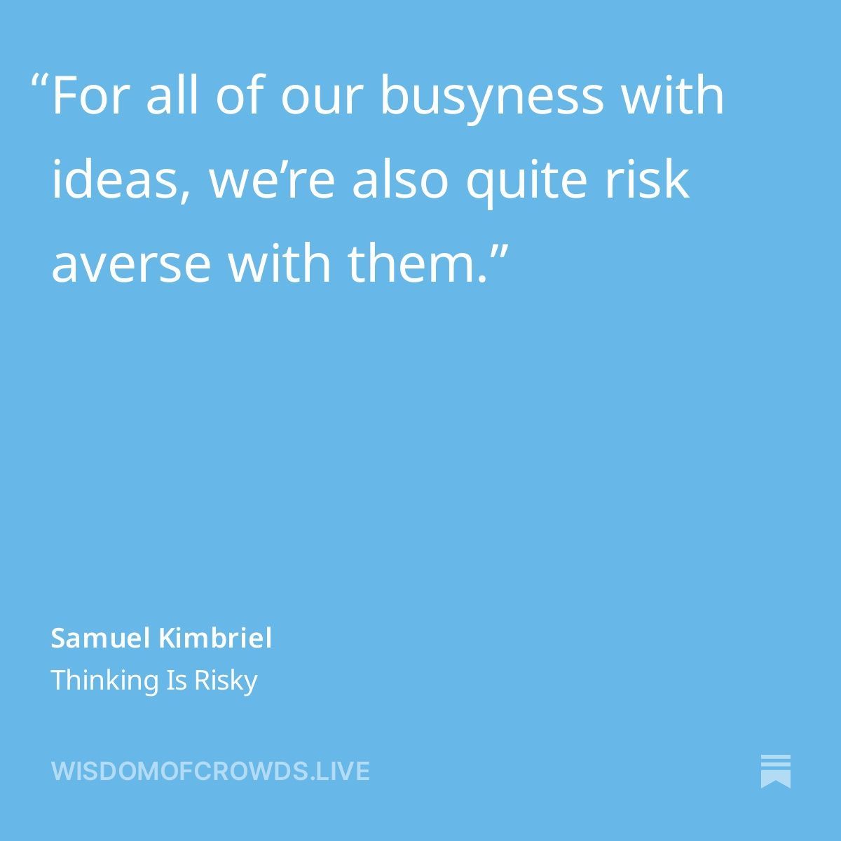 #tbt to "Thinking is Risky" by <a href="/sckimbriel/">Samuel Kimbriel</a> ➡️ buff.ly/3wIAmt8