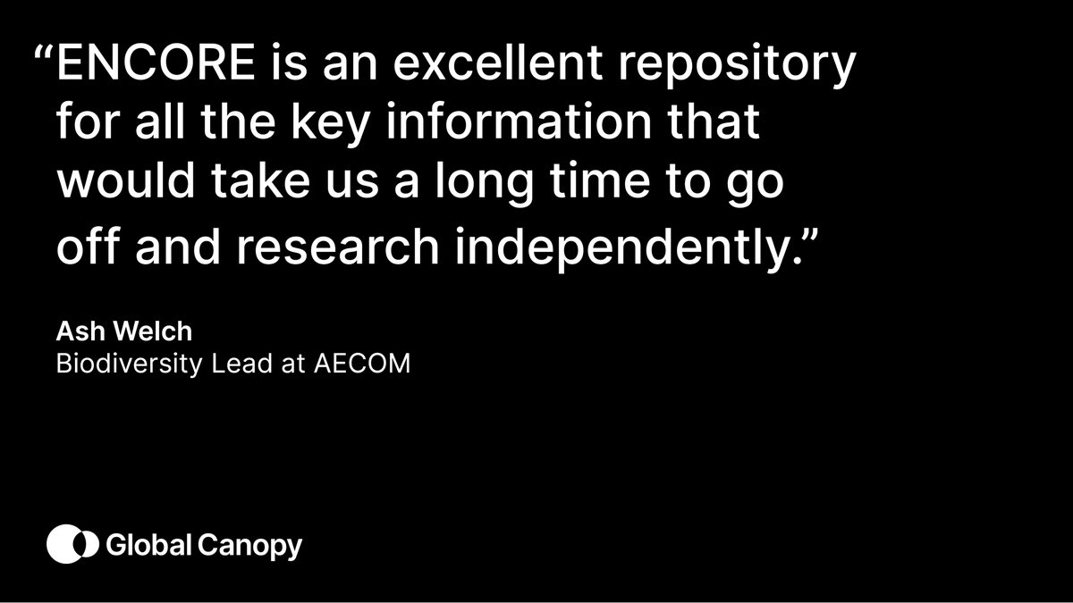 Organisations worldwide use ENCORE to support their nature-related assessments.

Ash Welch of <a href="/AECOM/">AECOM</a> shares how he uses ENCORE to understand nature-related risks of infrastructure projects across Asia 👇
globalcanopy.org/insights/case-…