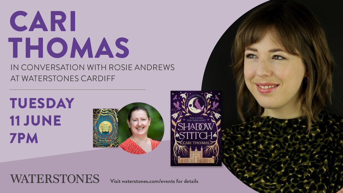 🔮It's time to get excited!🔮 Grab your ticket today for @CariThomas_Auth in conversation with @rosieandrews22 at @WaterstonesCDF before it's too late. Tickets available below or via the Waterstones website🎟️ waterstones.com/events/shadows…
