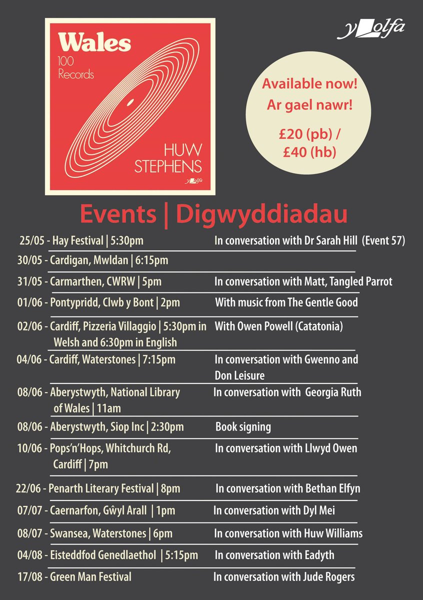 huwstephens's tweet photo. My book World Tour! 
Taith Byd! #Wales100Records https://t.co/tlwVPAruF9