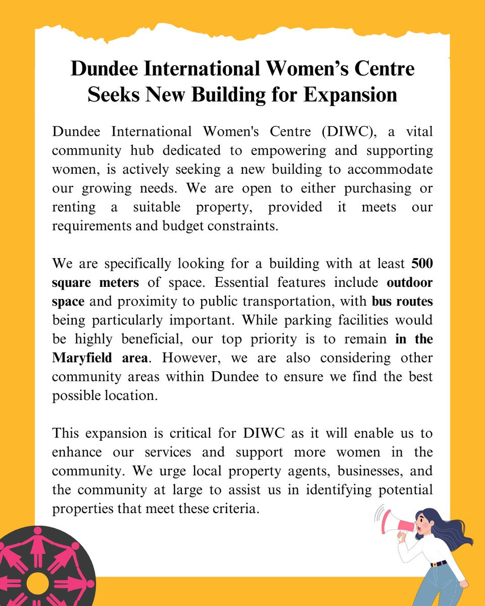 Help us find a new building that fits our needs! Contact Kristina via mail@diwc.co.uk if you know of anywhere that would keep us supporting local women and families.