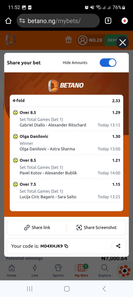 2 odds on BETANO Code: MD4XHJK9 If you haven't registered, you can register here - bit.ly/3vB54E3 Promo code - CONVERT ● 18+ ● Gamble responsibly