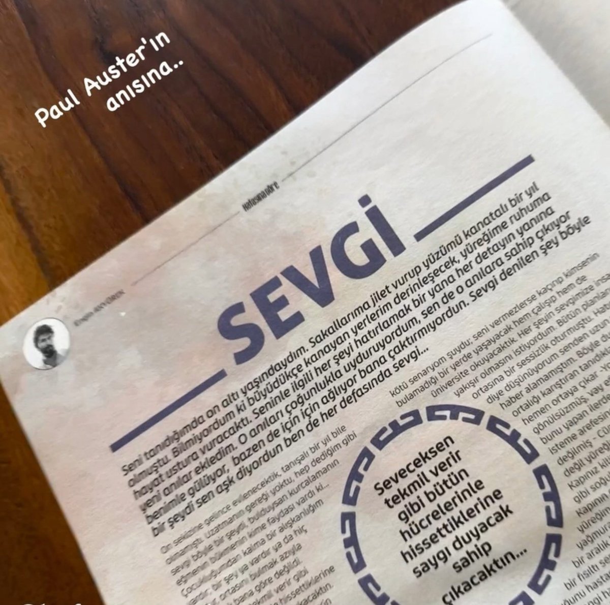 enginistmht's tweet image. #PaulAuster&apos;ın anısına... 🤩👌🏻
#EnginAkyürek #kafasinagoredergi