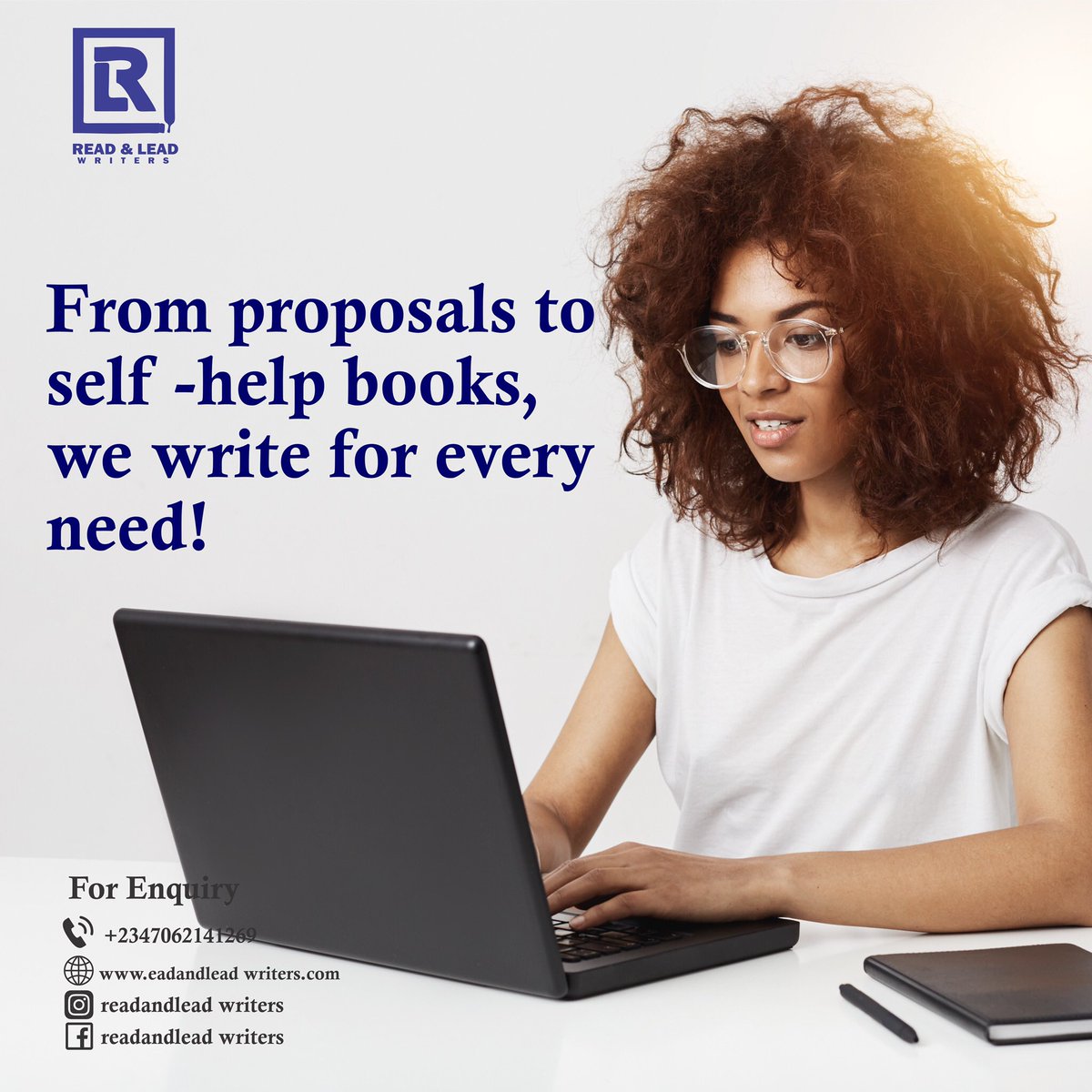 What kind of writing are you struggling with?

Let’s make it happen for you.

You can trust us with all your writing needs.

Call/WhatsApp 07062141269 to get started.

#proposalwriting #proposalwriter #businesswriting #businesswriter #Readandleadwriters #writingservices #wri