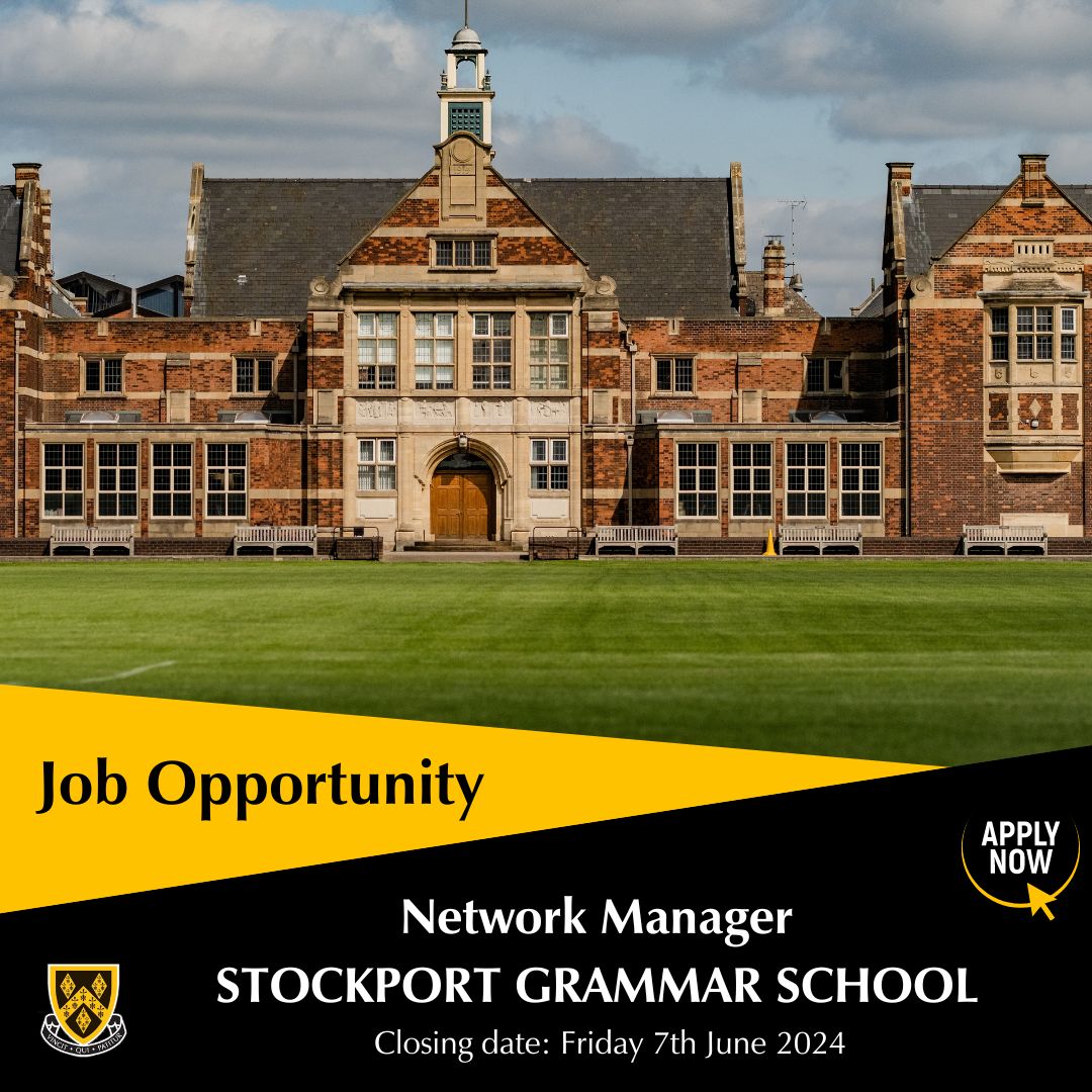 SGS is looking for a Network Manager to ensure the ongoing secure provision of IT services to the whole school. The successful candidate will manage the school network and communication infrastructure, servers, Cyber Security workstations and software. stockportgrammar.co.uk/school-informa…