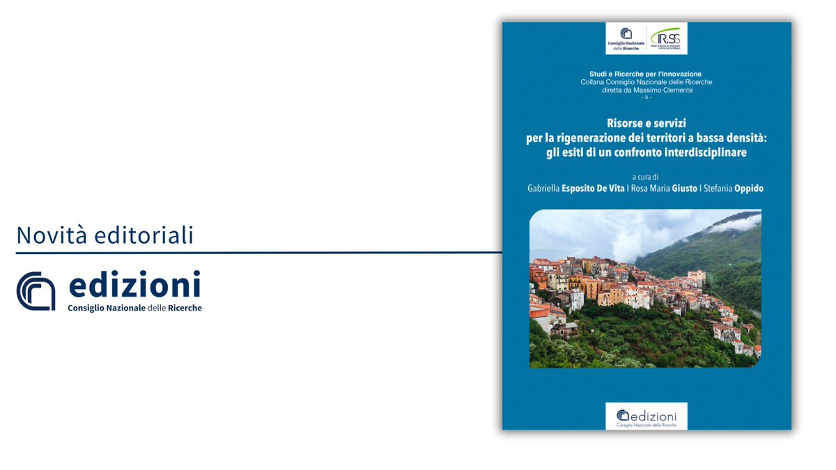 🆕Novità editoriali #CNRedizioni 'Risorse e servizi per la rigenerazione dei territori a bassa densità: gli esiti di un confronto interdisciplinare' Di Gabriella Esposito De Vita, Rosa Maria Giusto, Stefania Oppido @IrissCnr Scarica il Pdf👇 cnr.it/it/new_editori… @MC_Carro