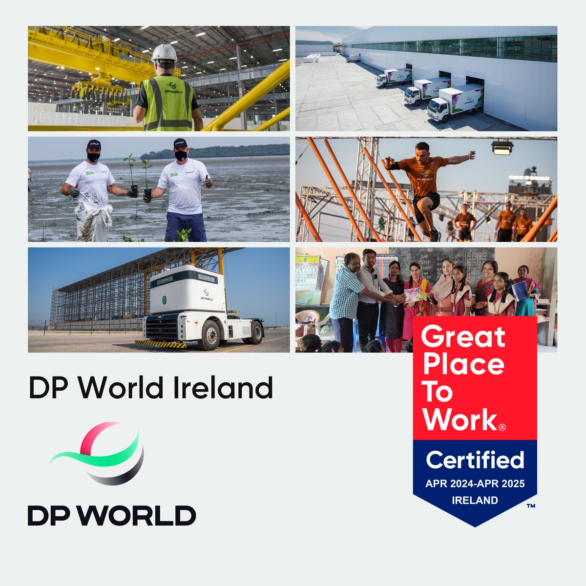 CERTIFICATION 🏅| We are delighted to Certify™ DP World Ireland (@DPWorldTour) as a #greatplacetowork! Well done to the team for this fantastic achievement! 🎉 Check out all the Certified™ organisations 👉 hubs.ly/Q02xxj9h0 #gptw