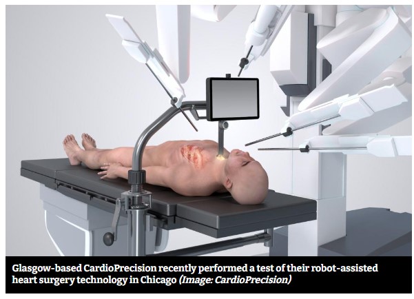 Glasgow-based #CardioPrecision demonstrated a new robot-assisted surgery method in Chicago, its new technology allows the procedure through a much less invasive than the traditional open-heart surgery requires Find out more via @ScotNational thenational.scot/news/24176268.…