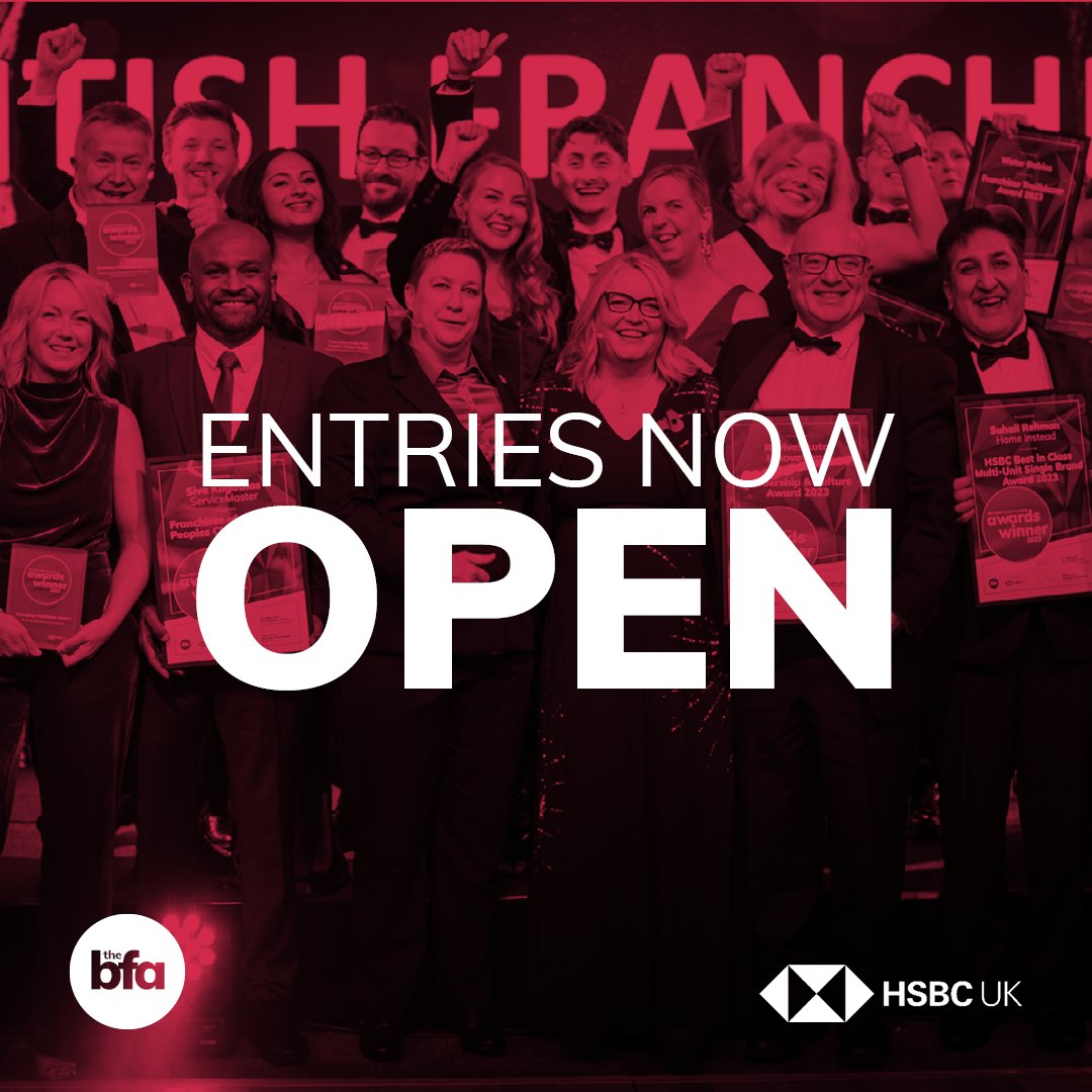 ⏰ Quick reminder: The entry window for the BFA HSBC UK British Franchise Awards 2024 is open! Don't miss this opportunity to showcase your franchise excellence. 🏆 Get your entries in now! thebfa.org/bfa-hsbc-uk-br… #BFAHSBCUKBritishFranchiseAwards2024 #FranchiseExcellence