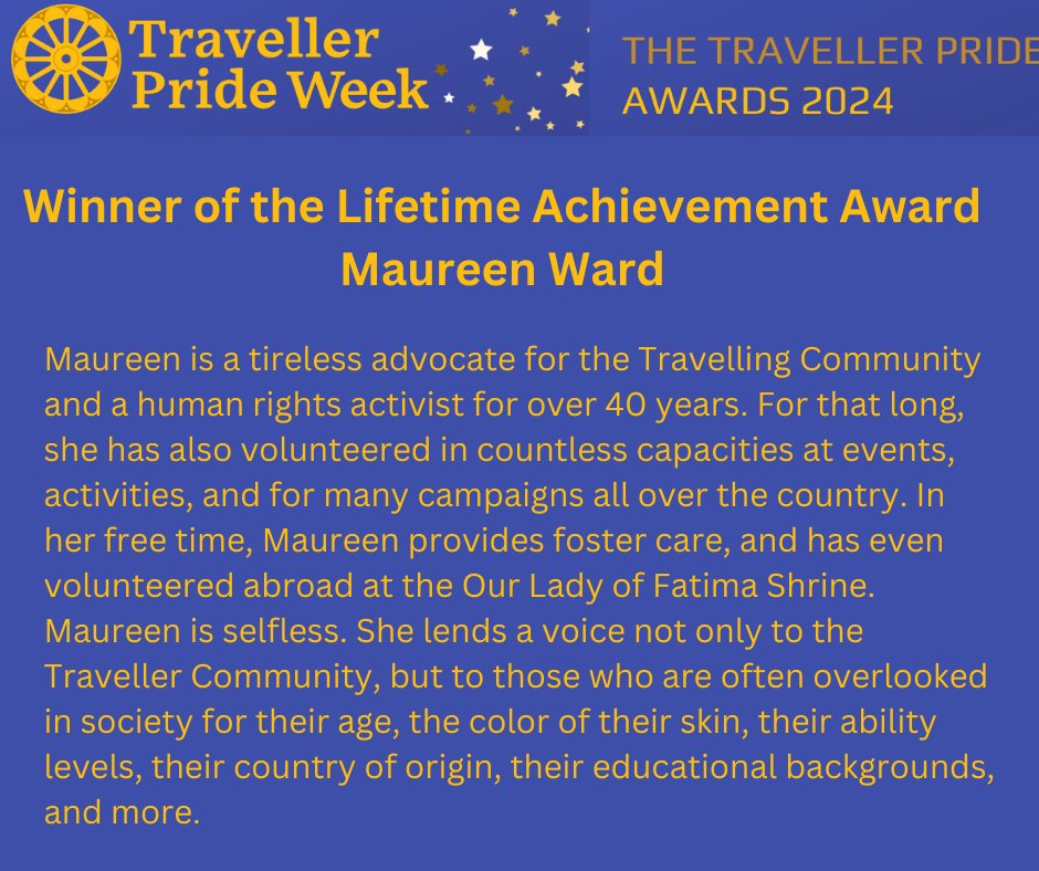 The recipient of this years Lifetime Achievement Award is Maureen Ward. Congratulations Maureen !!🥳🥳