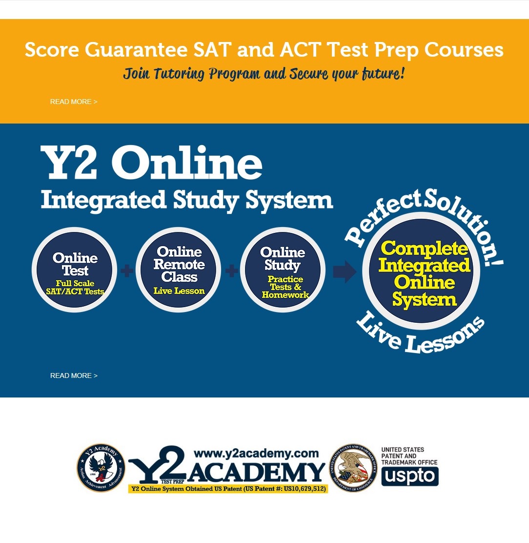 Score Guarantee #SAT and #ACT #TestPrep Courses! Join Our Tutoring Program and Secure Your Future with #Y2Academy Online #IntegratedStudy System.
☎ (856) 888 2123
🌎 y2academy.com

#SATPrep #ACTPrep #ScoreGuarantee  #OnlineLearning #CollegePrep #SecureYourFuture