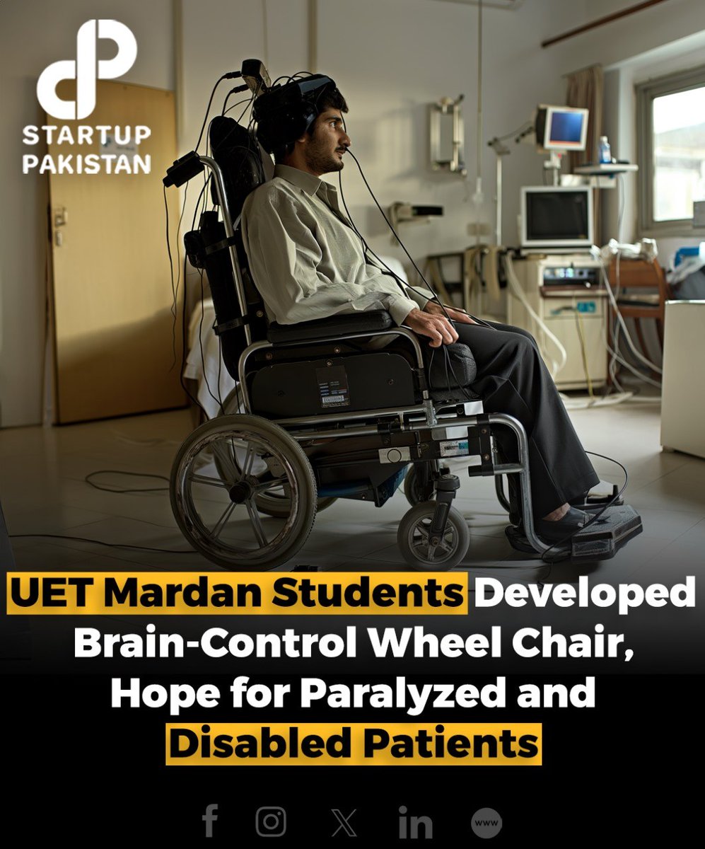 Brain-Control Wheelchair Project Offers Hope for Paralyzed Patients. This groundbreaking project developed by UET Mardan student Eng. 

#BrainControlledWheelchair #AssistiveTechnology #MobilitySolutions #Innovation #Accessibility #Empowerment #BCI #Quadriplegic patients