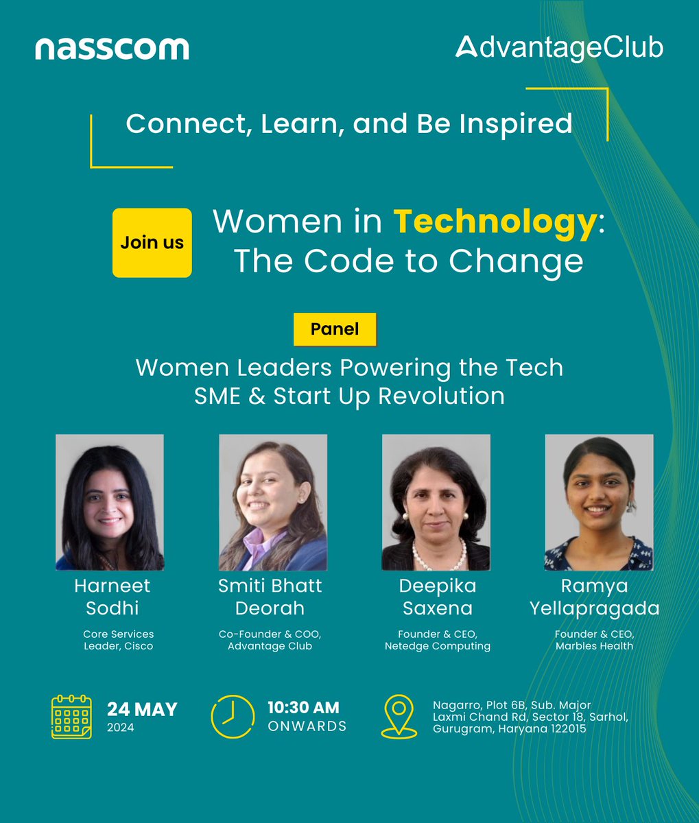 We're excited to share that our Co-Founder & COO, Smiti Bhatt Deorah, will be a featured speaker at Nasscom's panel discussion on 'Women Leaders Powering Tech SME & Startup Revolution.' 📅 Date: May 24, 2024 🕥 Time: 10:30 AM onwards #WomenInTech #TechLeadership #NasscomEvents
