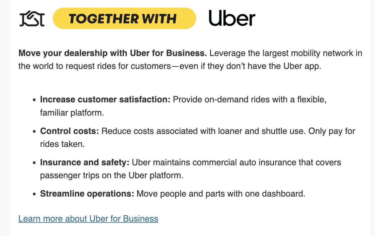 Cool to see @Uber_Business in my morning @GuyDealership reading