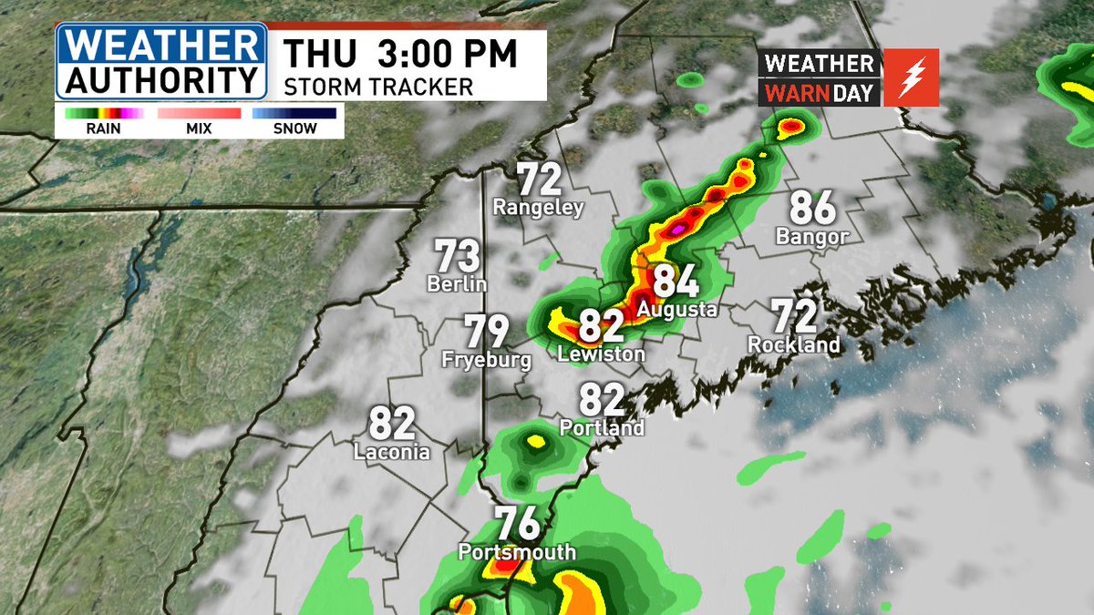 While a brief shower or storm is possible this AM, the real activity holds off until the afternoon when we could see some strong storms. Most likely we see storms 2-6pm, damaging winds and hail are the biggest threats. #mewx