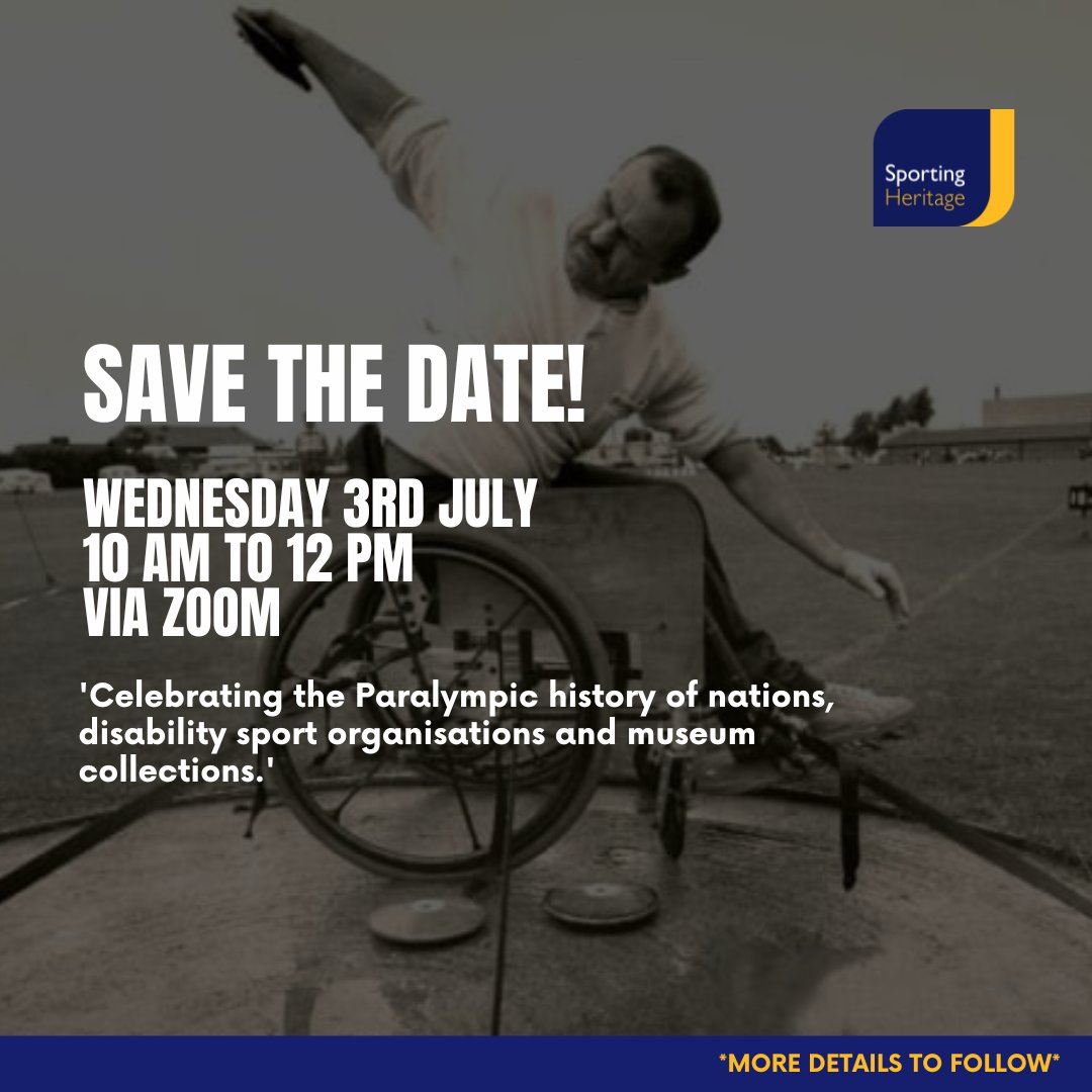 Celebrating the #Paralympic #history of nations, disability sports organisations & museum collections. @ParaHeritage Save the date! 📅Wed 3rd July, BST 🕰️10 to 12 pm 🌐Zoom Don't miss this unique opportunity to tour the NPHT Global Virtual Museum via Zoom. Details to follow!
