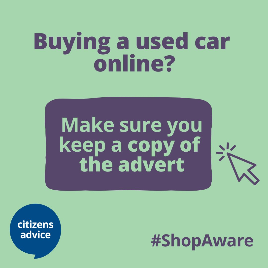 👋 Looking to buy used cars online? Be extra vigilant and keep a copy of the advert. This can help you prove what it said and how the car was described in case there's a problem later. Stay #ShopAware ⤵️ bit.ly/3JENFh6