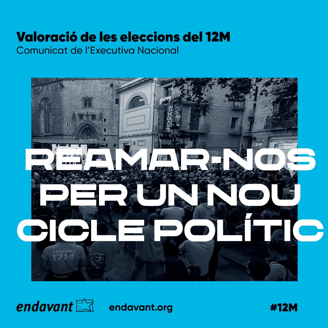 #12M 📰 Valoració de les eleccions autonòmiques al Principat🗳️

💬@Endavant_OSAN compartim les reflexions entorn del resultat de les eleccions, el context polític i les autocrítiques i necessitats estratègiques a afrontar per encarar un nou cicle polític✊🏾
endavant.org/valoracio-elec…