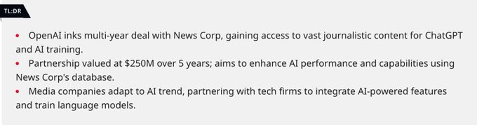 OpenAI and News Corp sign major deal to boost ChatGPT https://t.co/P0nOjp0y95 https://t.co/H22biKxNt