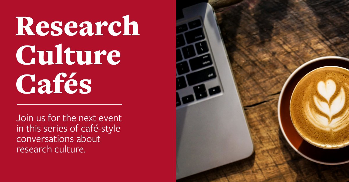 🗓️ Join us for the upcoming Research Culture Cafés on 11 June (10-11am) and 14 August (11am-12pm). Themes include research integrity, responsible research, and reward and recognition. Contribute to the discussion and share your experiences and ideas. ▶️ bit.ly/3sBRXB2