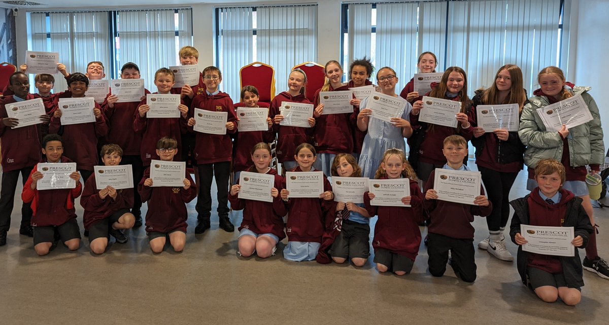 Congratulations to Yr 6 pupils from @OurLadysPrescot who were the first to take part in & complete this year’s Local Democracy Project. A great opportunity for pupils to learn about what the Town Council does; & to give them confidence in local decision making.