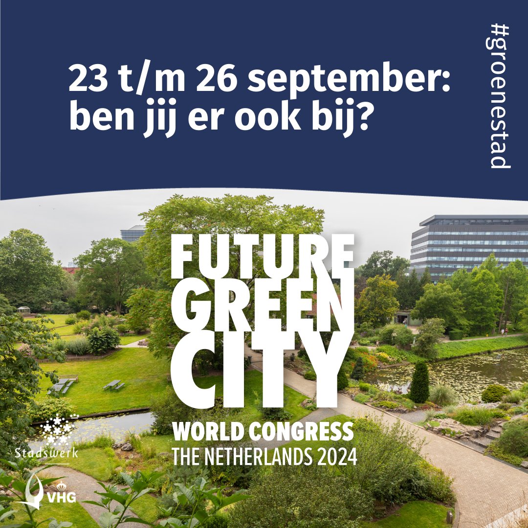 Future Green City World Congress: ben jij er ook bij? Koop nu je kaart met korting! We hebben een ongekend programma voor je van 23 tot en met 26 september. Dit is hét event over de leefbare stad van de toekomst. Ga naar: fgc2024.com/nl/

#VHG #futuregreencity #earlybird