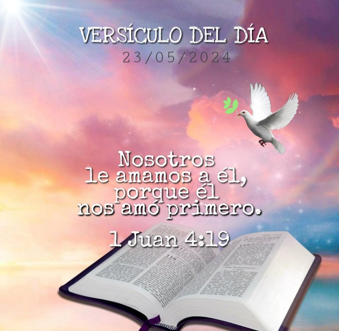 💖 ✨✨  ᐯᕮᖇSÍᑕᑌᒪO ᗪᕮᒪ ᗪÍᗩ ✨✨💖
Nosotros le amamos a él, porque él nos amó primero.
📖  1 Juan 4:19
 #versiculodeldia #PalabradeDios #biblia