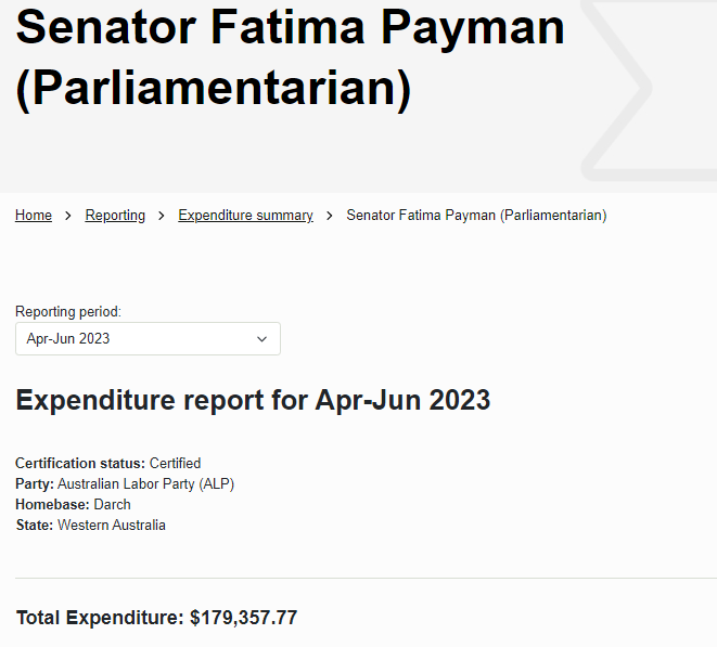 Wouldn't it be good to be paid $217,060 PLUS perks. 

Between Senator Fatima Payman (Labor) and Senator Mehreen Faruqi (Greens) they billed the taxpayer $366,986 in just 3 months. That is correct. 3 Months. I know I bang on about it, but why wouldn't I? I find it criminal.