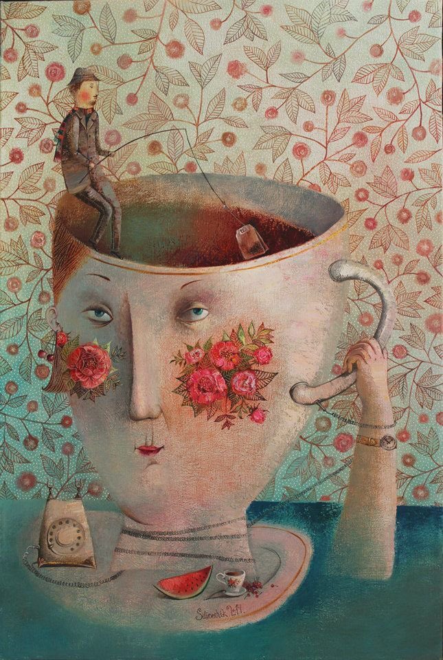 Anna Silivonchik These are the style I used to post by her. Lovely gentle paintings and pretty to look at ‘House Plants’ is the first, not sure about the second I didn’t post others by her at WOo arts as I thought they were a little sexed up. Sad, but that’s Art and Artists
